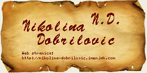 Nikolina Dobrilović vizit kartica